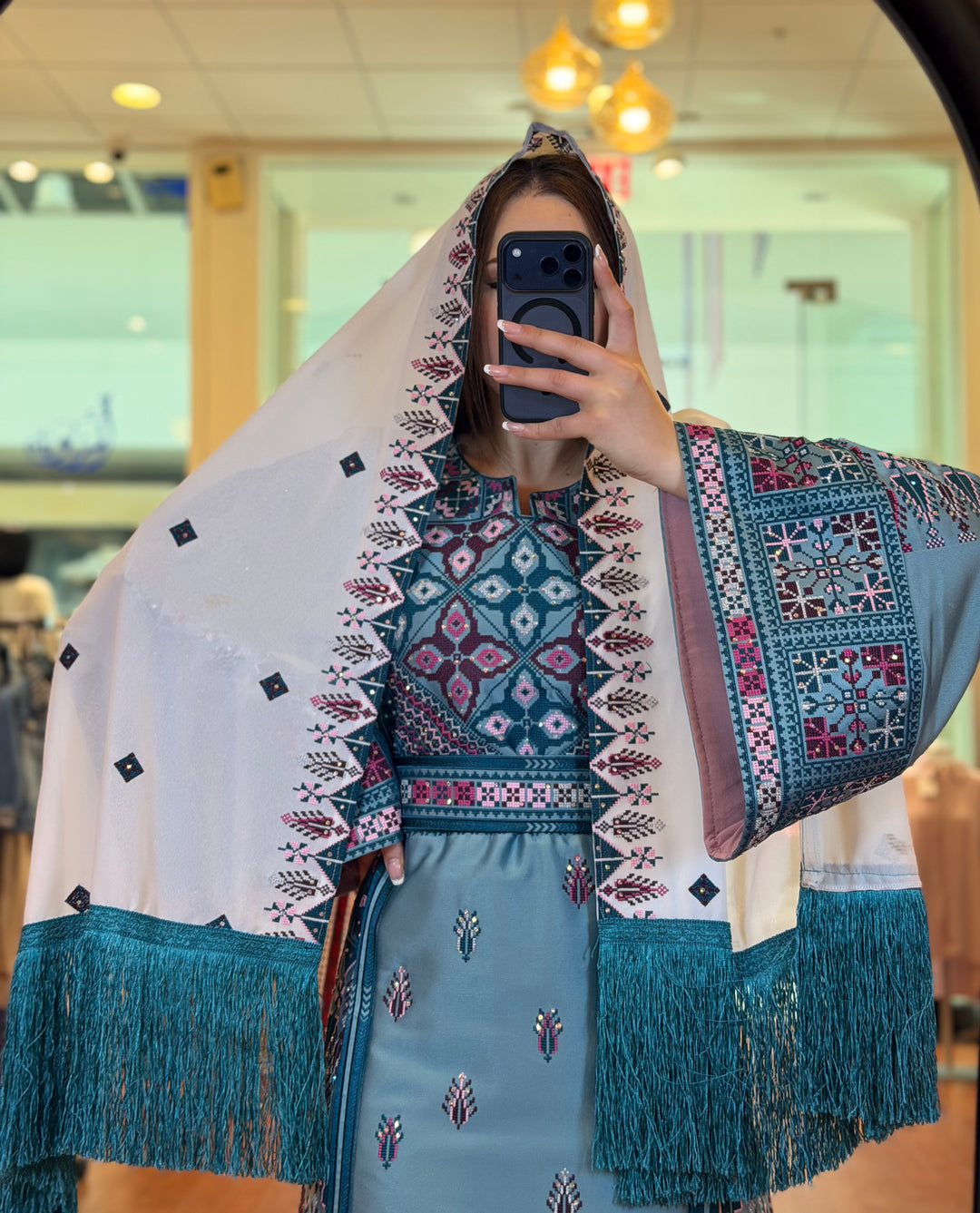 Nakhla Satin in Teal