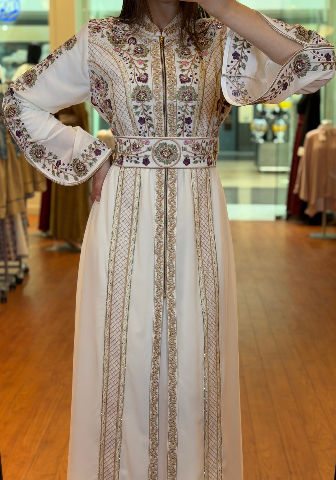 Floral zip kaftan