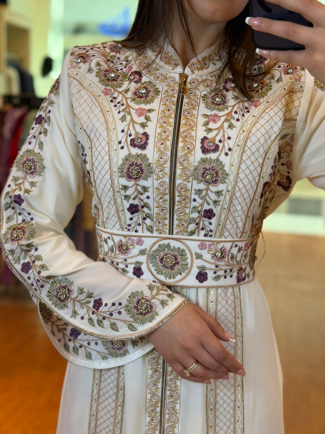 Floral zip kaftan