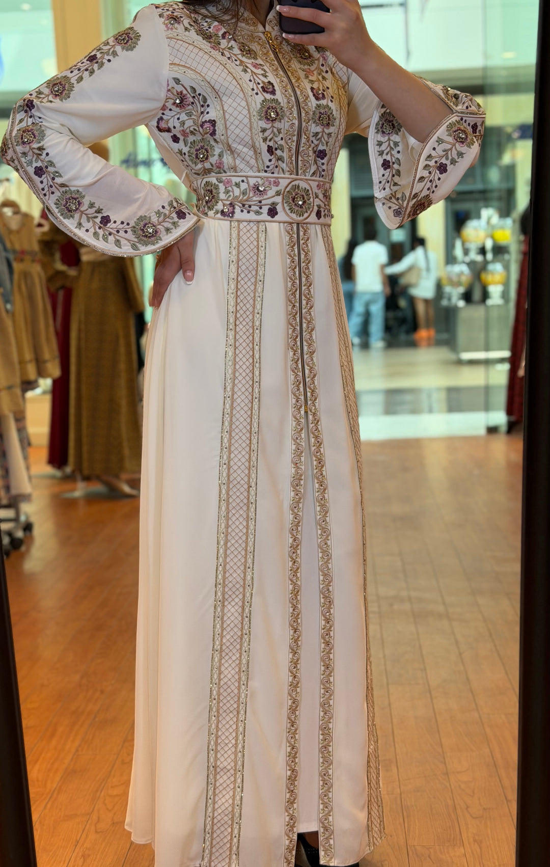 Floral zip kaftan
