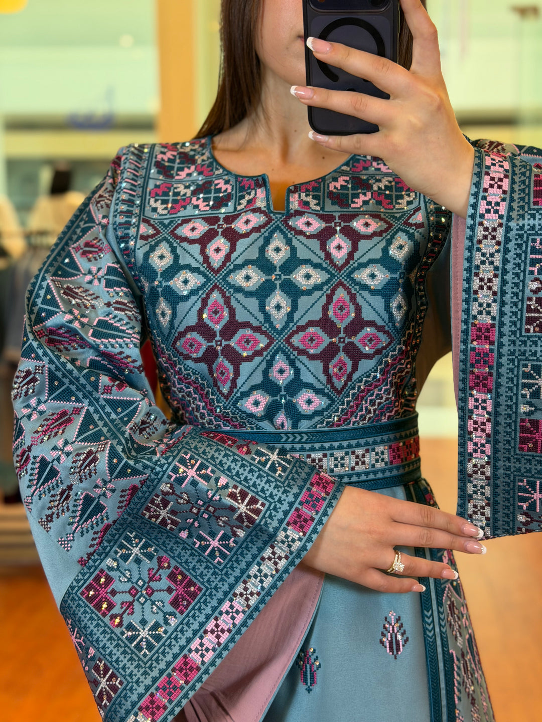 Nakhla Satin in Teal