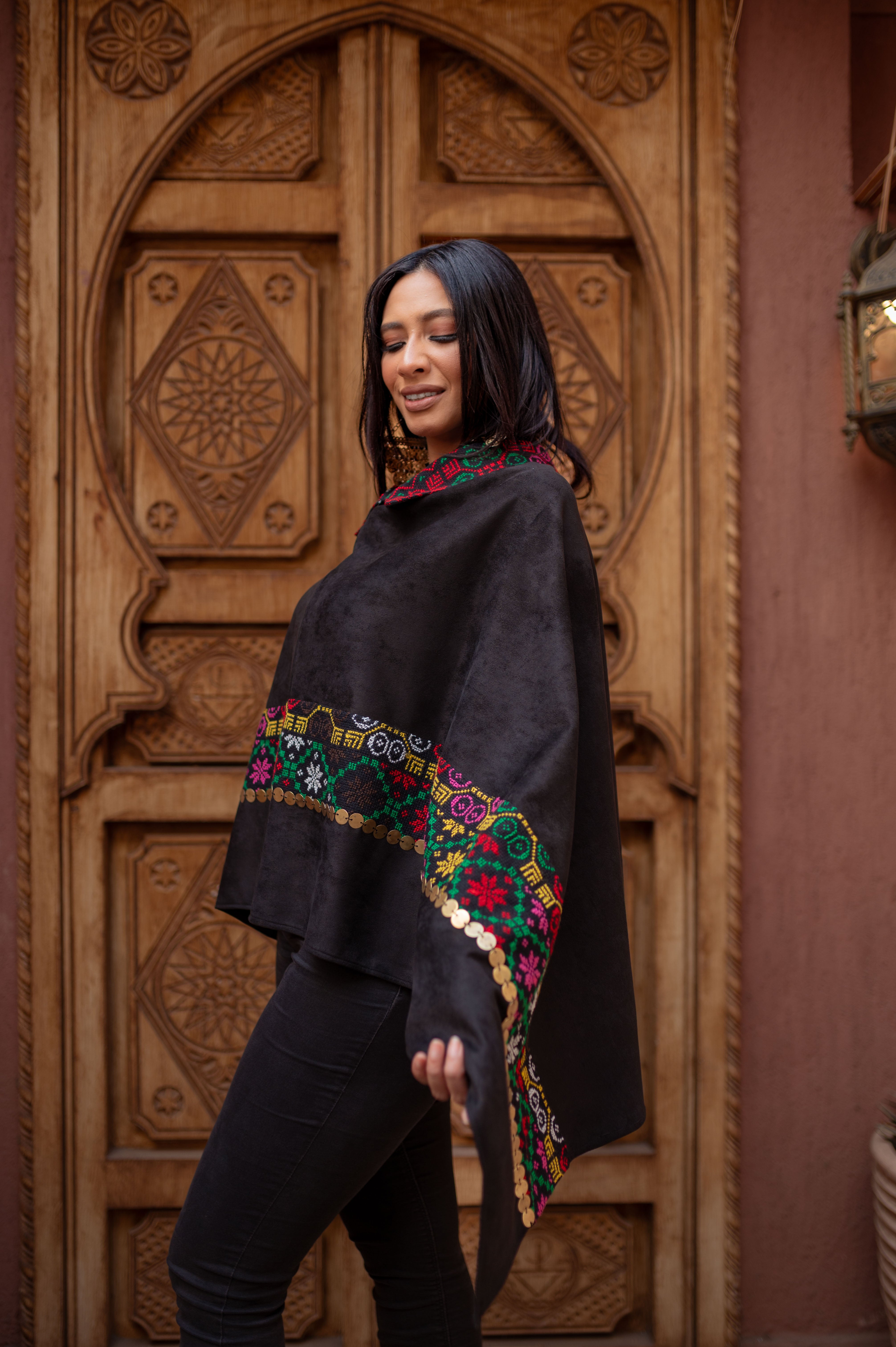 Spring Handmade Suede Poncho – Almazyona