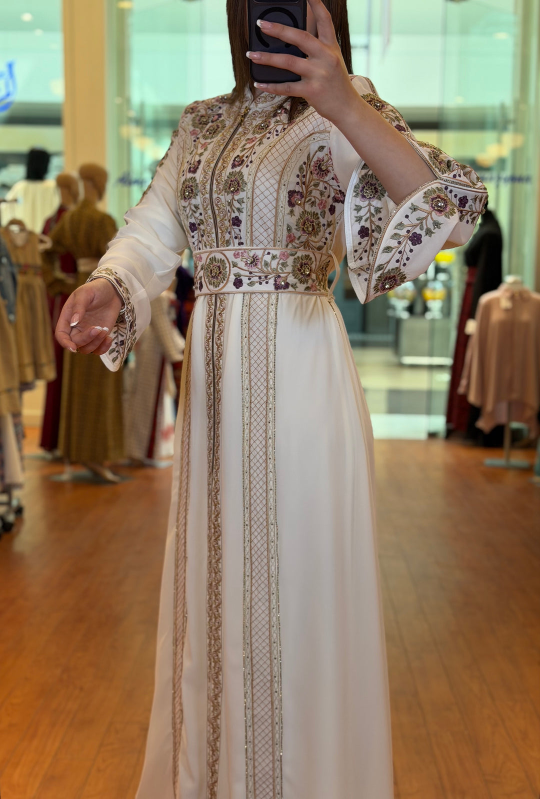Floral zip kaftan